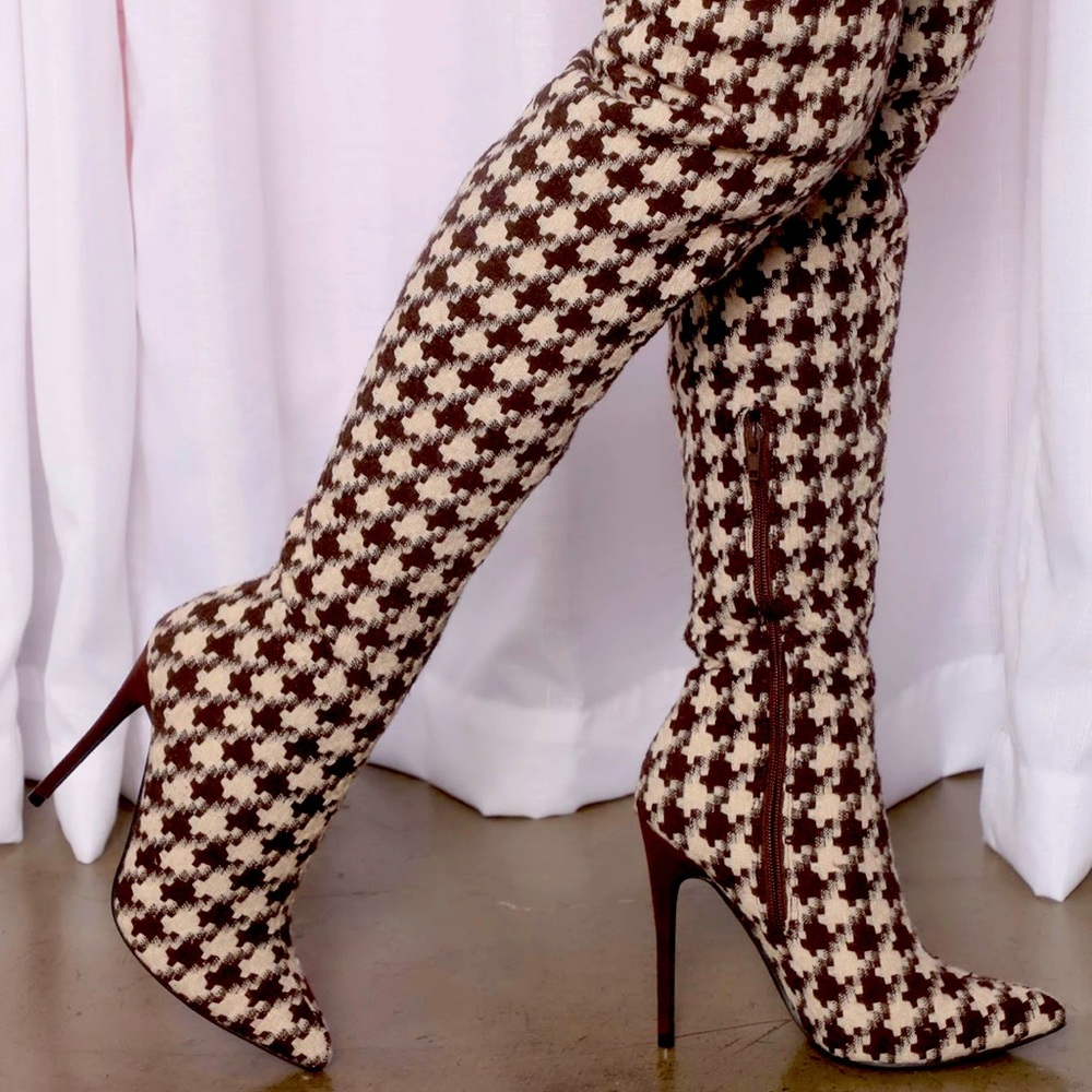 Houndstooth heels